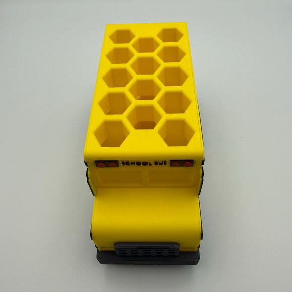 School Bus themed marker holder - perfect gift for a teacher - plastic - Picture 1 of 10